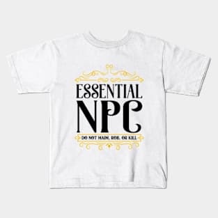 Essential NPC Non-Playable Character Gaming Kids T-Shirt